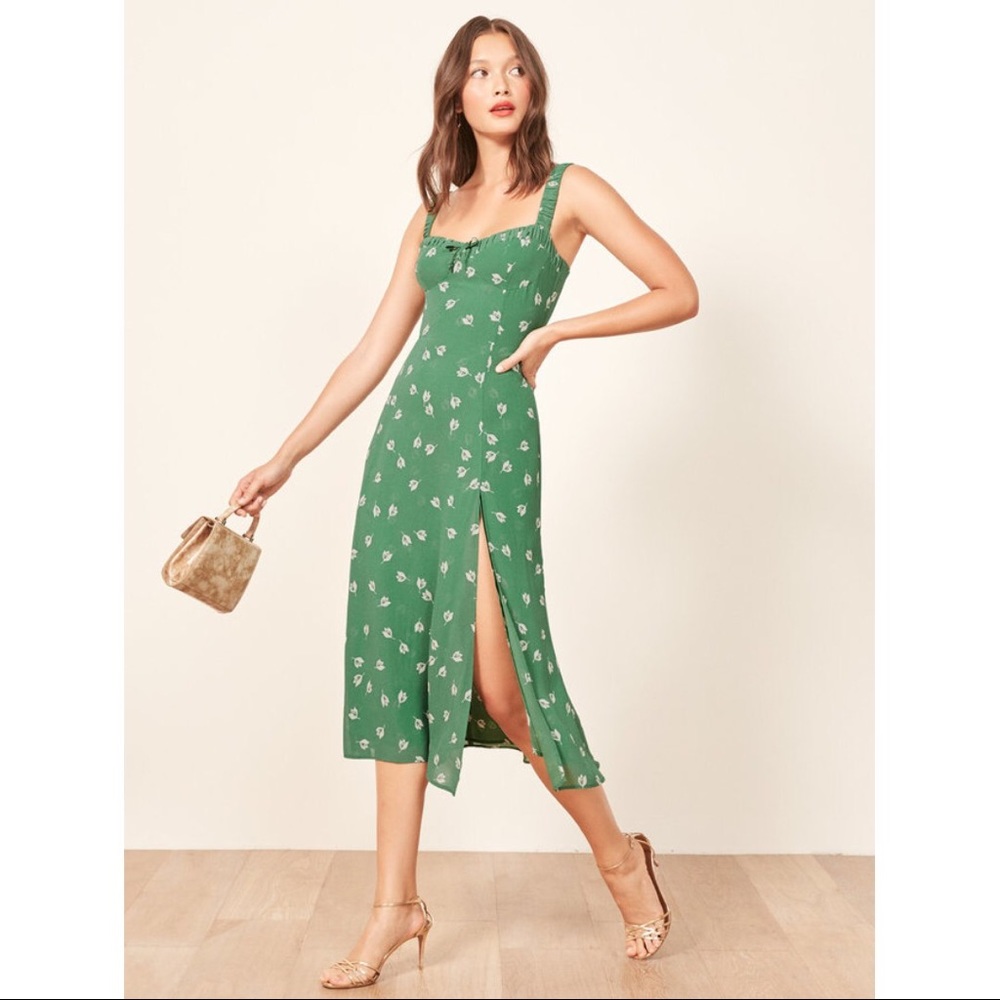 Reformation tulip green Peridot Dress.
